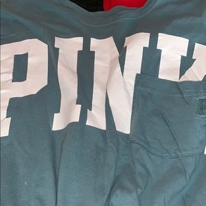 Green Long Sleeve Pink Brand Shirt